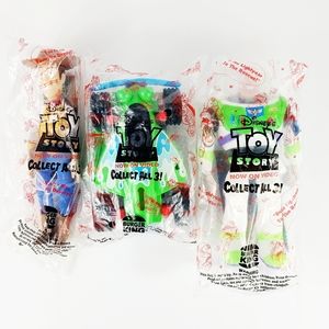 COLLECTIBLE SET OF 3 BURGER KING TOYS 1995 UNOPENED WOODY BUZZ LIGHTYEAR & R.C.